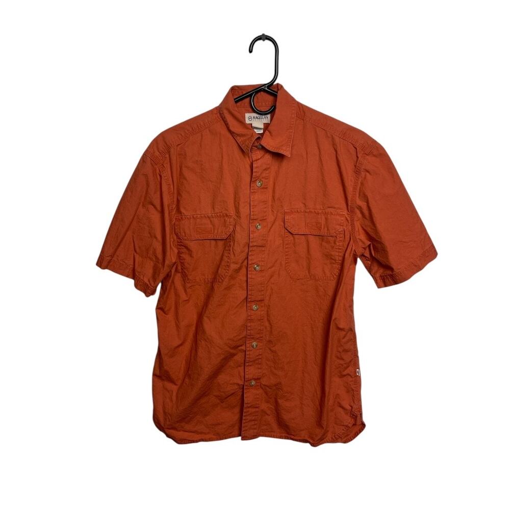 Magellan Outdoors Men's Small Orange Fishing Shirt - S/S 100% Cotton Hiking